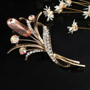 Fashion Rhinestone Champagne Brooch Pin Women Wedding Bridal Party Flower C Y9X1