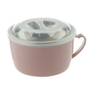 Stainless Steel Kids Noodles Bowl with Spoon for Ramen Soup Rice Snack Pink
