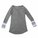 Womens Fashion O-Neck Long Sleeve Knitwear Sweater Tunic (Gray,XL ) I3Y8
