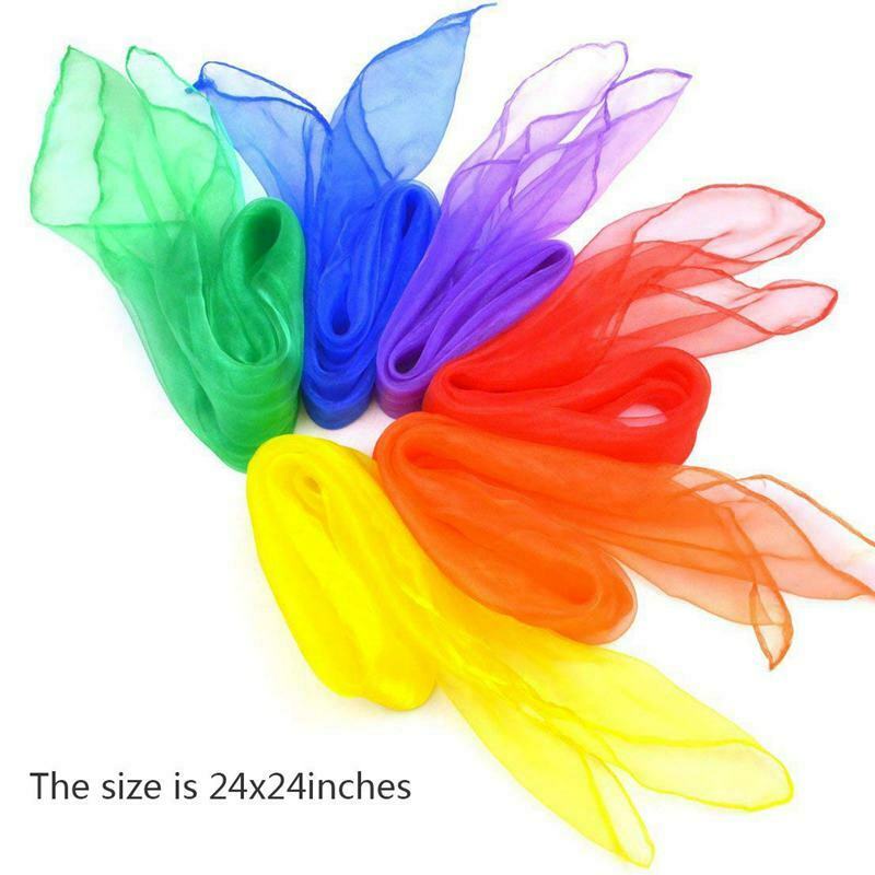 12Pcs Square Juggling Silk Dance Scarves Magic Tricks Performance Props Acc F3E9