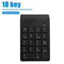 Mini Bluetooth Numeric Keypad Wireless Number Pad 18 Keys Keyboard for PC