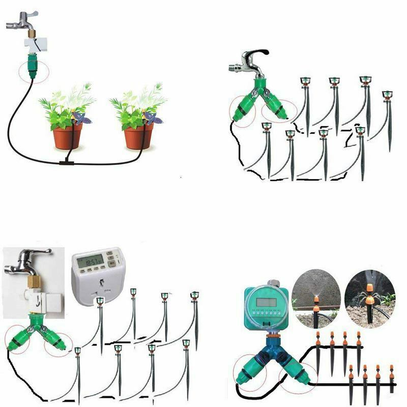 Garden Hose Pipe One Way Adapter Tap Connector Fitting For Irrigation 4-pac