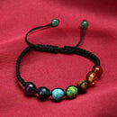 Unisex 7 Chakra Healing Balance Beaded Bracelet Lava Yoga Reiki Prayer Stone