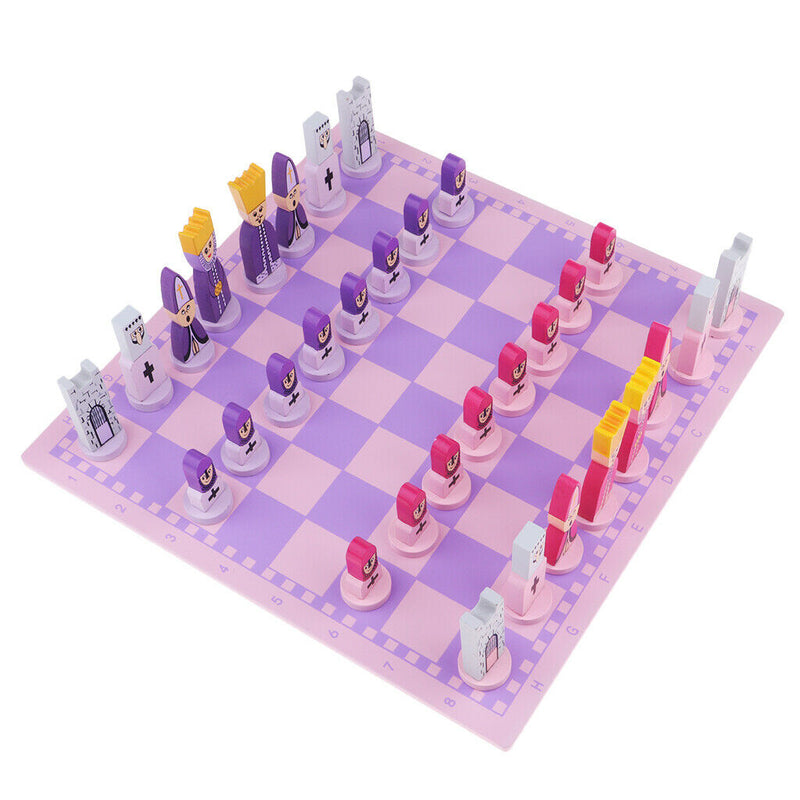 European Wooden Handmade International Chess Set 11.88x11.88-inch Pink