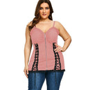 Bodycon Plus Size Women Tops Summer Backless Sexy Ladies Vest T-shirt Lace