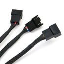 4Pin PWM To 3 PWM Computer Case Fan Power Sleeved Y-Splitter Adapter Cable