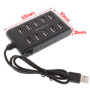 High Speed 480 Mbps USB 2.0 Hub 10 Ports Multi USB Splitter ForX laptop OZ