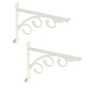 2Pcs L Shaped Wall Mounted Shelf Bracket Metal Hanging Holder White 15x20cm