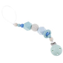2Pcs Wooden Baby Teether Dummy Soother Clips Chain Holder Pacifier Strap