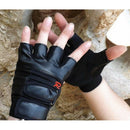 Men Outdoor Sports Half Finger Gloves PU Leather Motocycle Racing Slip-resi