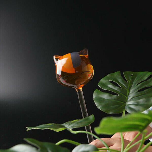 Glass Plant Flower Water Feeder Clear Cat Shaped Glass Plant Flower Holiday