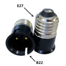 E27 to B22 Bayonet Cap to Edison Screw ES Light Bulb Fitting Converter Supp D1T0