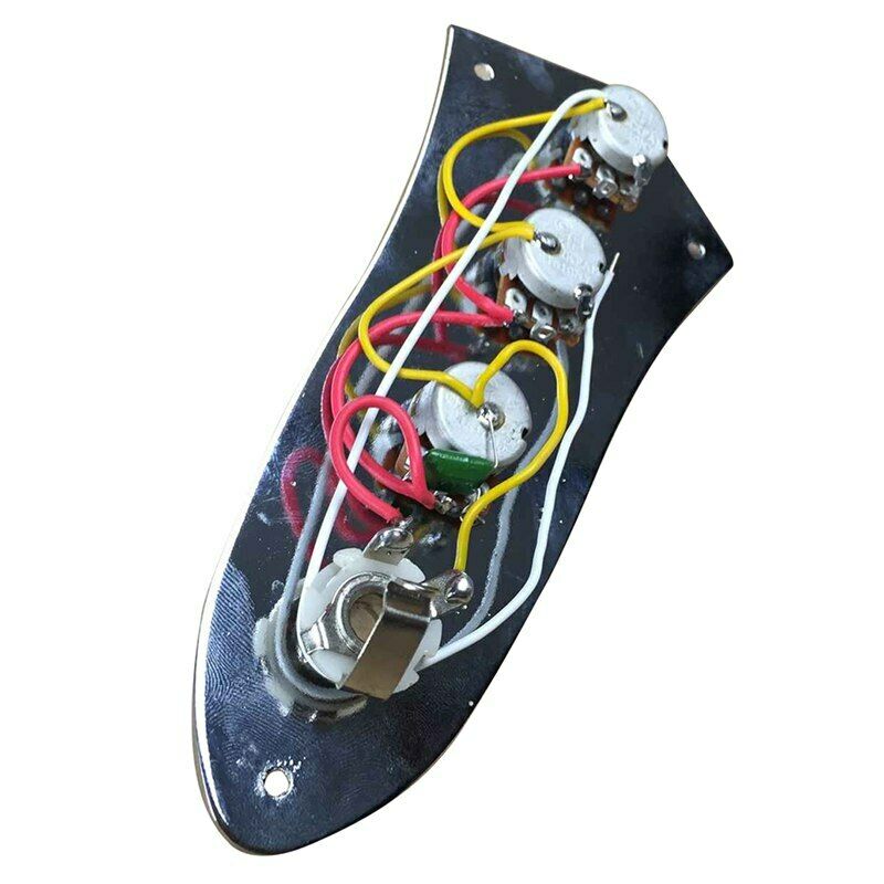 1 Piece 3 Bands Active Passive Preamp Jazz Bass Control Plate Assembly Knob