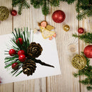 5 Set Merry Christmas Artificial Pine Needles Dried Flowers Mini Xmas Tree Decor