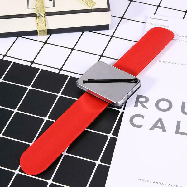 Salon Magnetic Bracelet Wrist Band Strap Belt Hair Clip Hairdressing (Red)