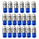 1X(Rg6 F Type Connector Coax Coaxial Compression Fitting 20 Pack (Blue)
