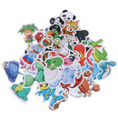 50Pcs Cute cartoon animal DIY scrapbook suitcase laptop guitar bike stickers ME