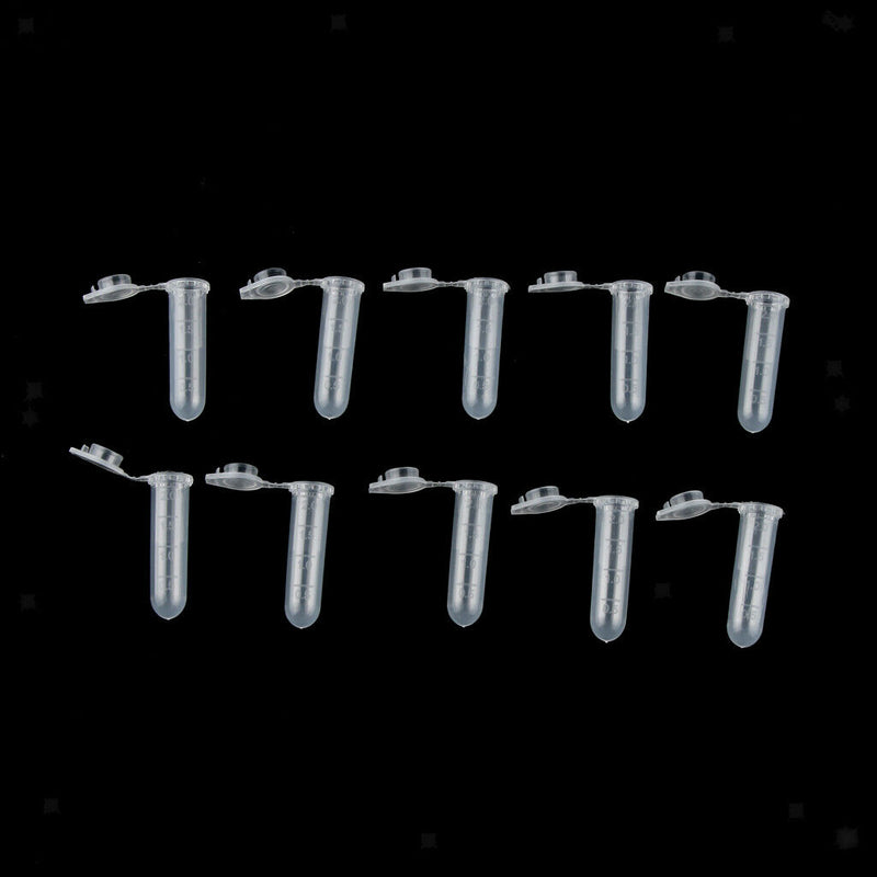 Premium Plastic Graduated Microcentrifuge Tube with Snap Cap, 2ml Capacity (Pack