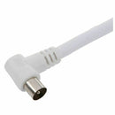 White 6.6ft 9.5mm 90 Degrees Male to F type Male Coaxial TV Satellite Anten P9V7