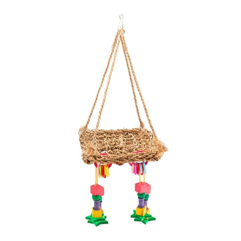 Pet Bird Parrot Swing Chewing Toys Cozy Hammock Fun Play Chew Stand Toys