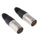 2 Pieces Metal 4Pin/4P XLR Connector Plug Male Audio Microphone Connector