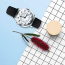 Waterproof Canvas Strap Women Chemical Element Dial Quartz Watch (Black) A