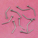 10Pcs 316L Surgical Steel Rhinestone Nose Bone Ring Stud Body Piercing Xmas Gift