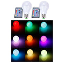 2PCS 5W Remote Control RGB Bulb Lamp, White Light, 10W, Suitable For