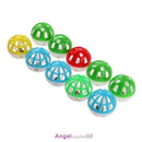 10pcs Plastic Hollow Out Round Pet Cat Colorful Ball Toys With Small Bell