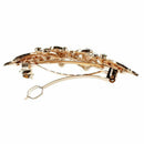 Brown Butterfly Plastic Rhinestone Decor Hair Clip Barrette for Ladies