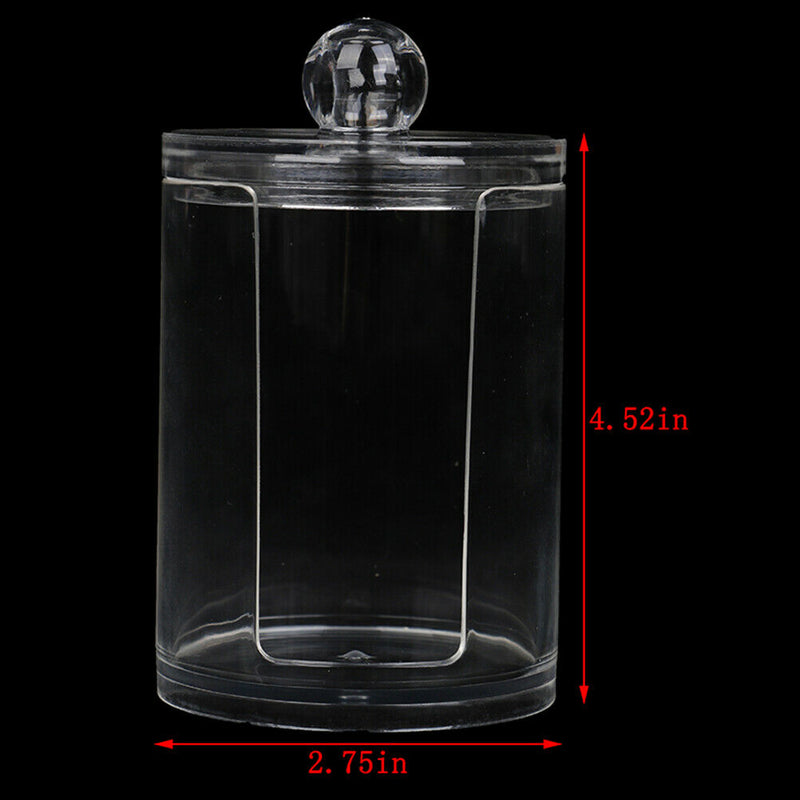 1X Clear Acrylic Storage Holder Box Cotton Swab Makeup Organizer Glossy Case