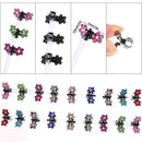 60 Pieces Baby Girls Hair Claw Clips Crystal Rhinestone Mini Hair Clips Mix