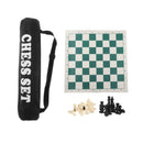 Portable Bagged Roll-up Plastic Chess Set Rollable 18" Cloth Board Outdoor