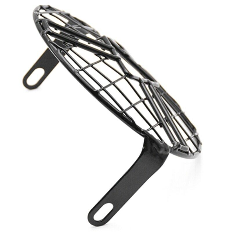 Motorcycle Headlight Lamp Shade Retro Black Shell Round Headlight Grille