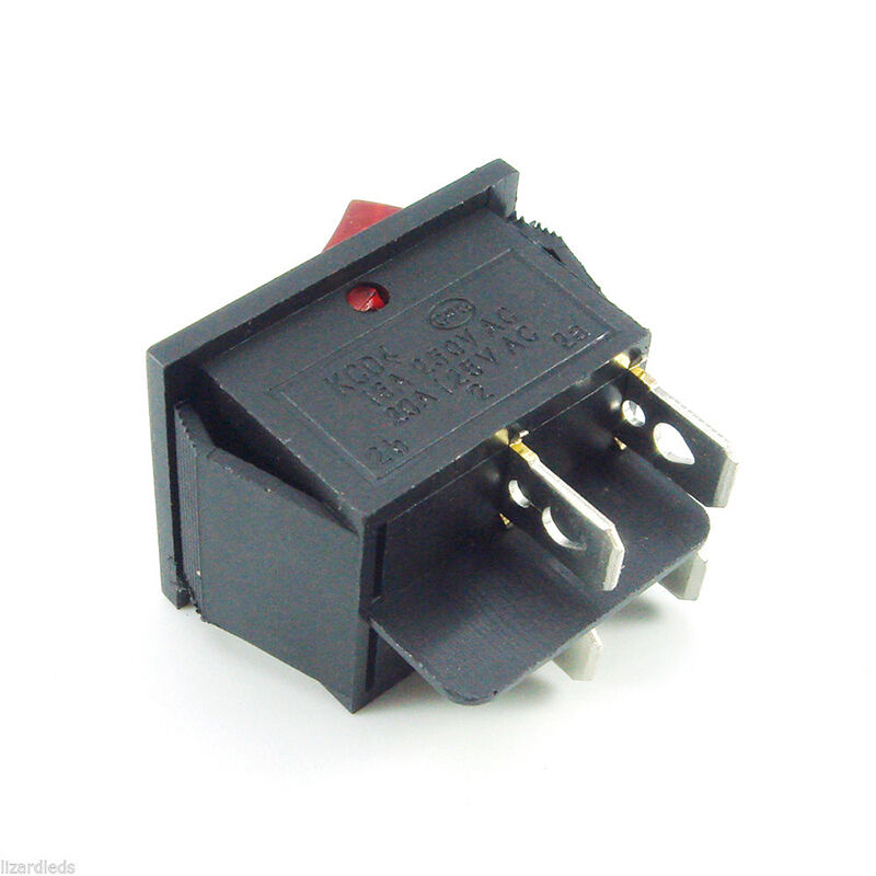 2Pcs Red Black 4 Pin DPST on/off 2 Positions AC 250V/15A 125V/20A Rocker Us H3C0