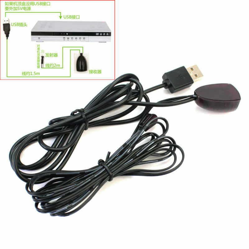 Black IR Infrared Remote Control Receiver Extender Repeater Emitter USB Adapter