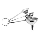 Set of 3 Stainless Steel Kitchen Funnel with Strainer Filter for Transferring of