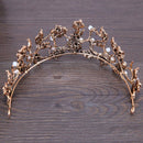 Bridal Crown Wedding Prom Tiara Jewelry Bride Leaves Rhinestone Hair Accessories
