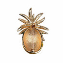 Tropical Pineapple Lapel Pin Fruit Shape Rhinestone Enamel Color Collar Pin