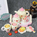 Girls Toys Simulate Wooden Kitchen Toys Pink Tea Set Play House Educational