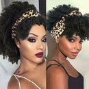 Curly Puff Turban Wig Synthetic Headband Wig Wrap For Lady T4D2