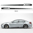2pcs Car Body Stickers Long Stripe Side Skirt Decoration Decals (Black)