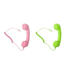 3.5mm Mic Retro Cell Telephone Handset Phone Classic Receiver Pink+Green