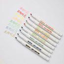 2 Sets Double Line Outline Pens 8 Color Self Outline Metallic Markers Poster DIY