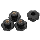 Black Replacement M12 x 50mm Female Thread Knurled Clamping Knob 4 Pcs M9Y5