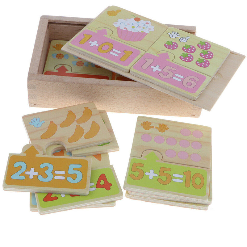 Wooden Toys, Kids Preschool Arithmetic Cards with Box for Kids Babies Early