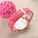 New Luxury Geneva Roman Faux Leather Analog Quartz Wrist Watches Rosered A