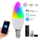 100-265V Wifi RGBCW Smart Light Bulb 300LM E14  Dimmable Lamp for Alexa
