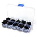 300pcs M3 Nylon Black M-F Hex Spacers Screw Nut Assortment Kit Stand-off SetL3J6