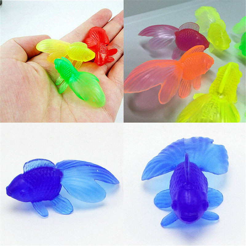 10pcs Artificial Goldfish Kids Bath Toys Aquarium Fish Tank Decoration Plastic